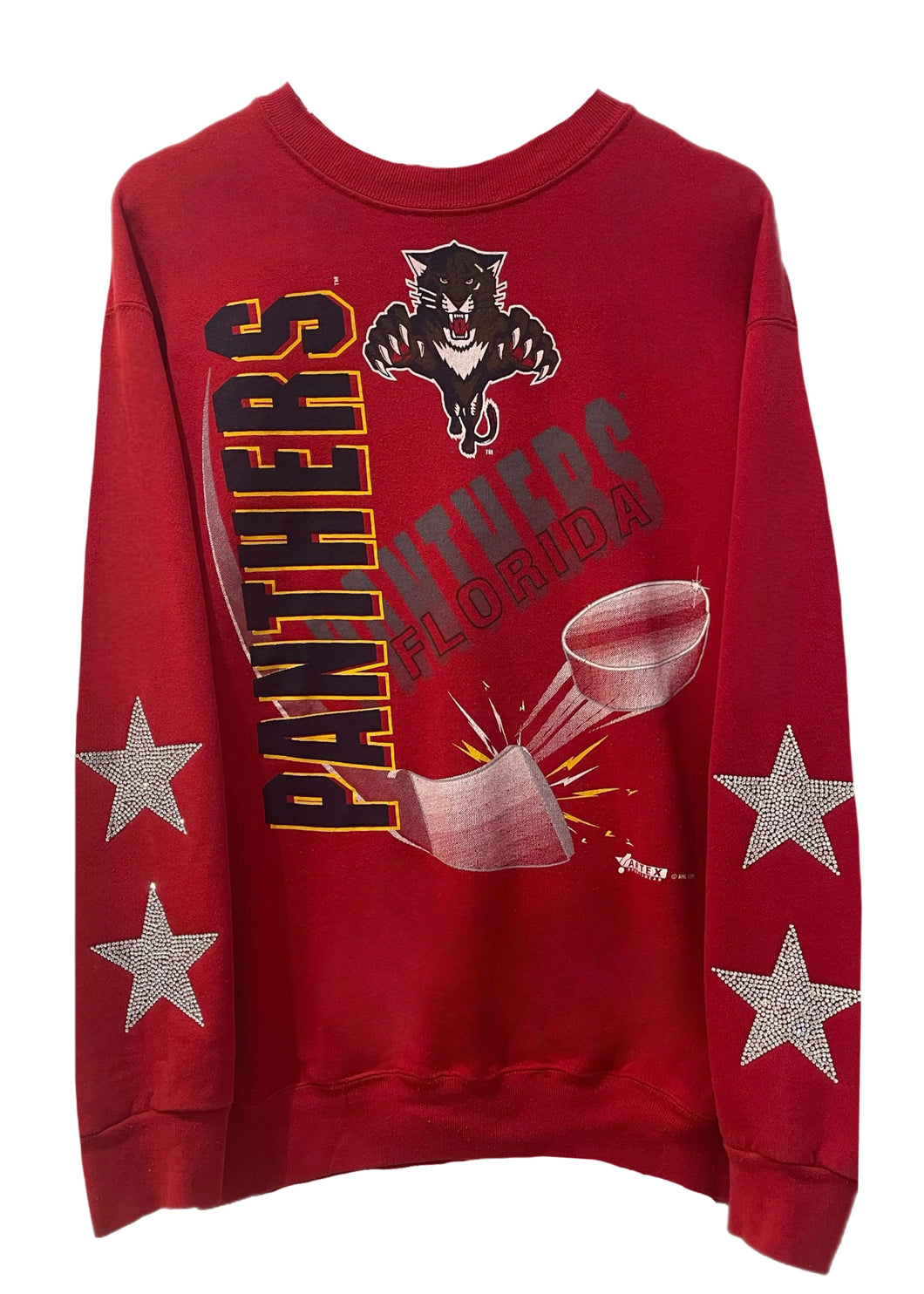 Florida Panthers, Hockey One of a KIND Vintage Sweatshirt with Crystal Star Design