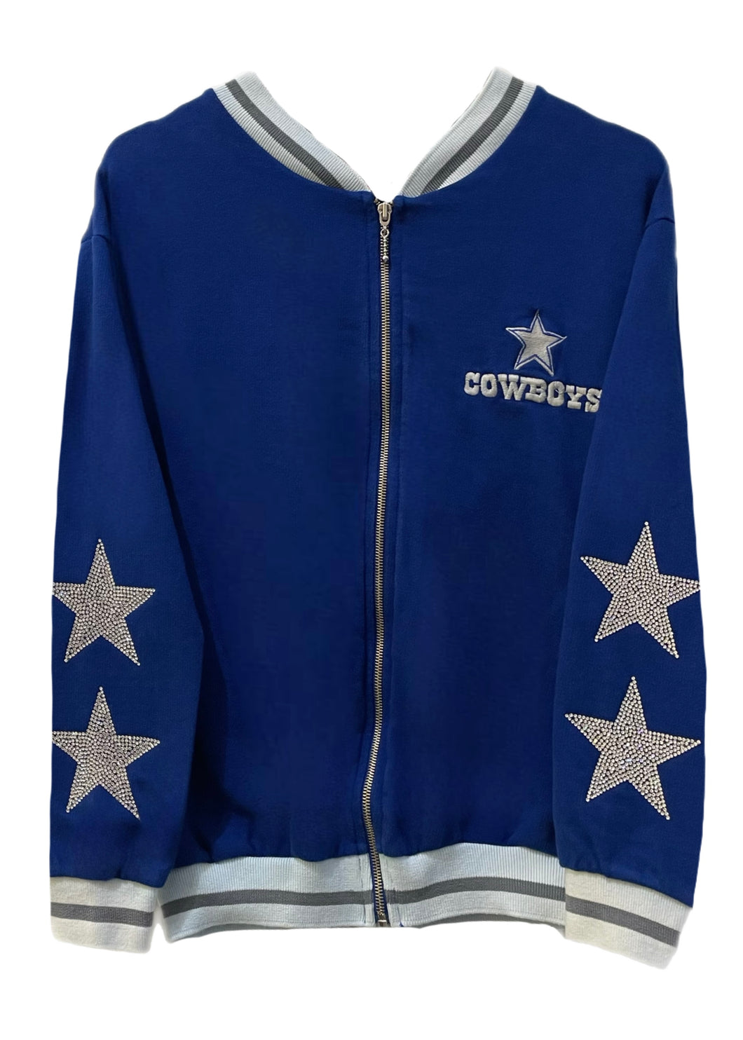 Dallas Cowboys, Football One of a KIND Vintage Zip Up with Crystal Star Design