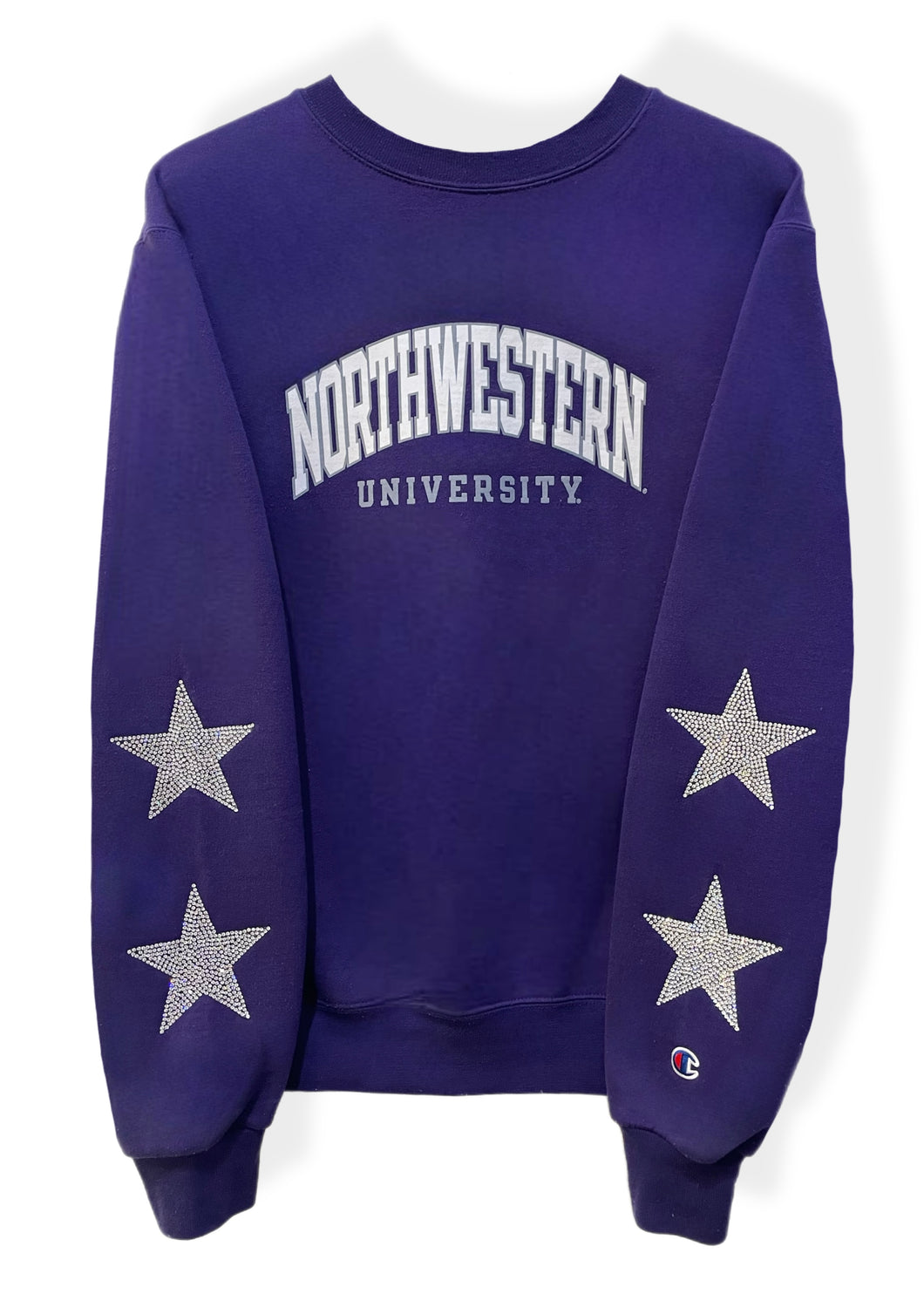 Northwestern University, One of a KIND Vintage Wildcats Sweatshirt with Crystal Star Design