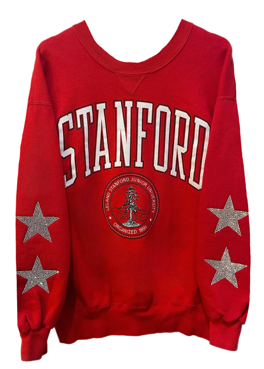 Stanford University, One of a KIND Vintage Sweatshirt with Crystal Star Design