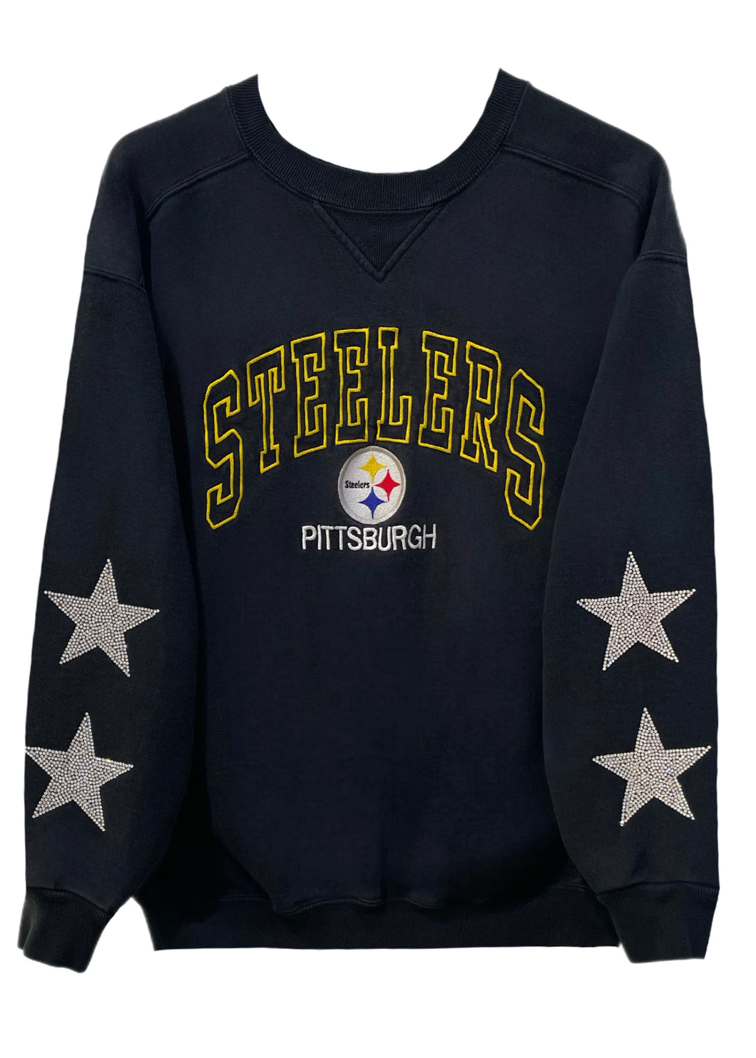 Pittsburgh Steelers, Football One of a KIND Vintage Sweatshirt with Crystal Star Design