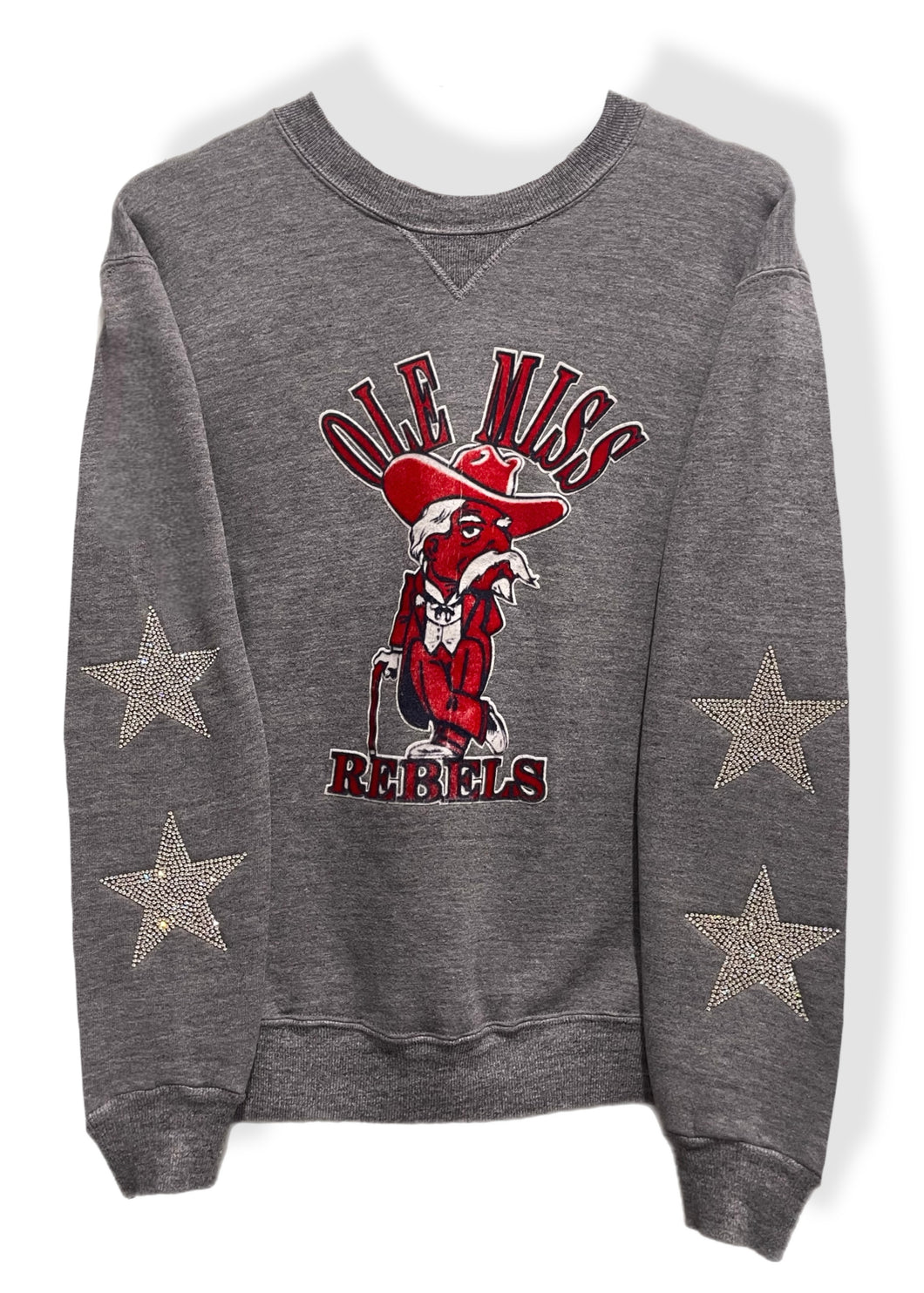 University of Mississppi, One of a KIND Vintage Ole Miss Sweatshirt with Crystal Star Design