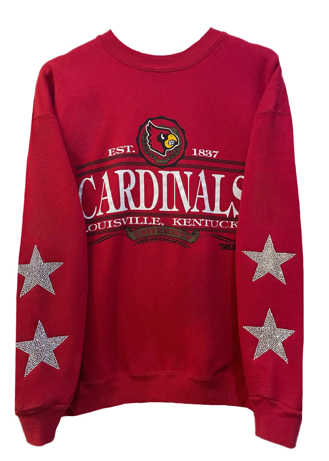 University of Louisville, Cardinals, College One of a KIND Vintage Sweatshirt with Crystal Star Design