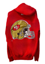 Load image into Gallery viewer, San Francisco 49ers, Football One of a KIND Vintage Zip Up Hoodie with Crystal Star Design
