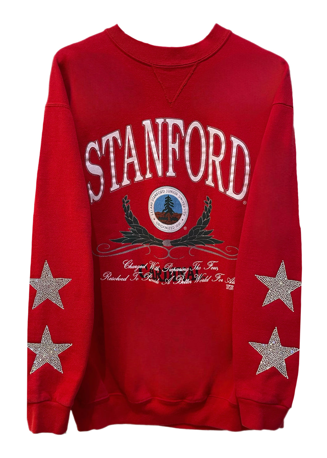 Stanford University, One of a KIND Vintage Sweatshirt with Crystal Star Design