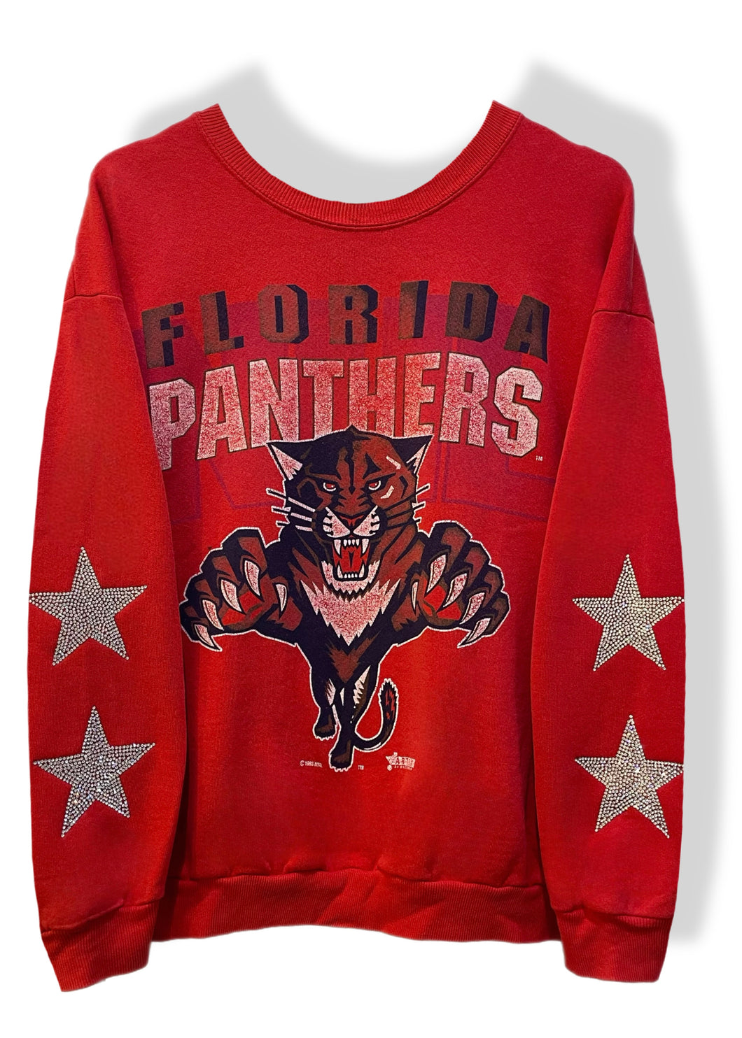 Florida Panthers, Hockey One of a KIND Vintage Sweatshirt with Crystal Star Design