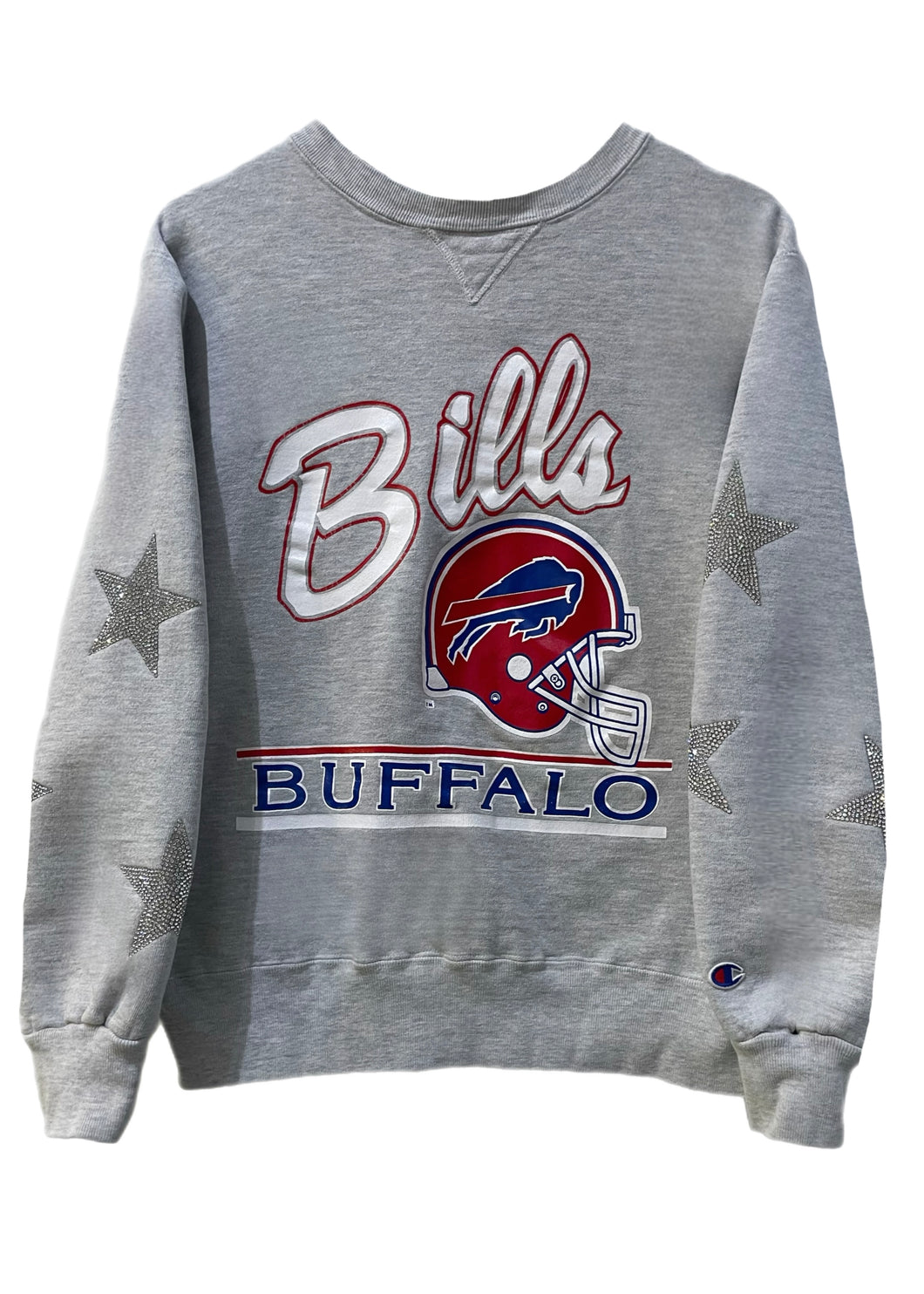 Buffalo Bills, Football One of a KIND Vintage Sweatshirt with All Over Crystal Star Design