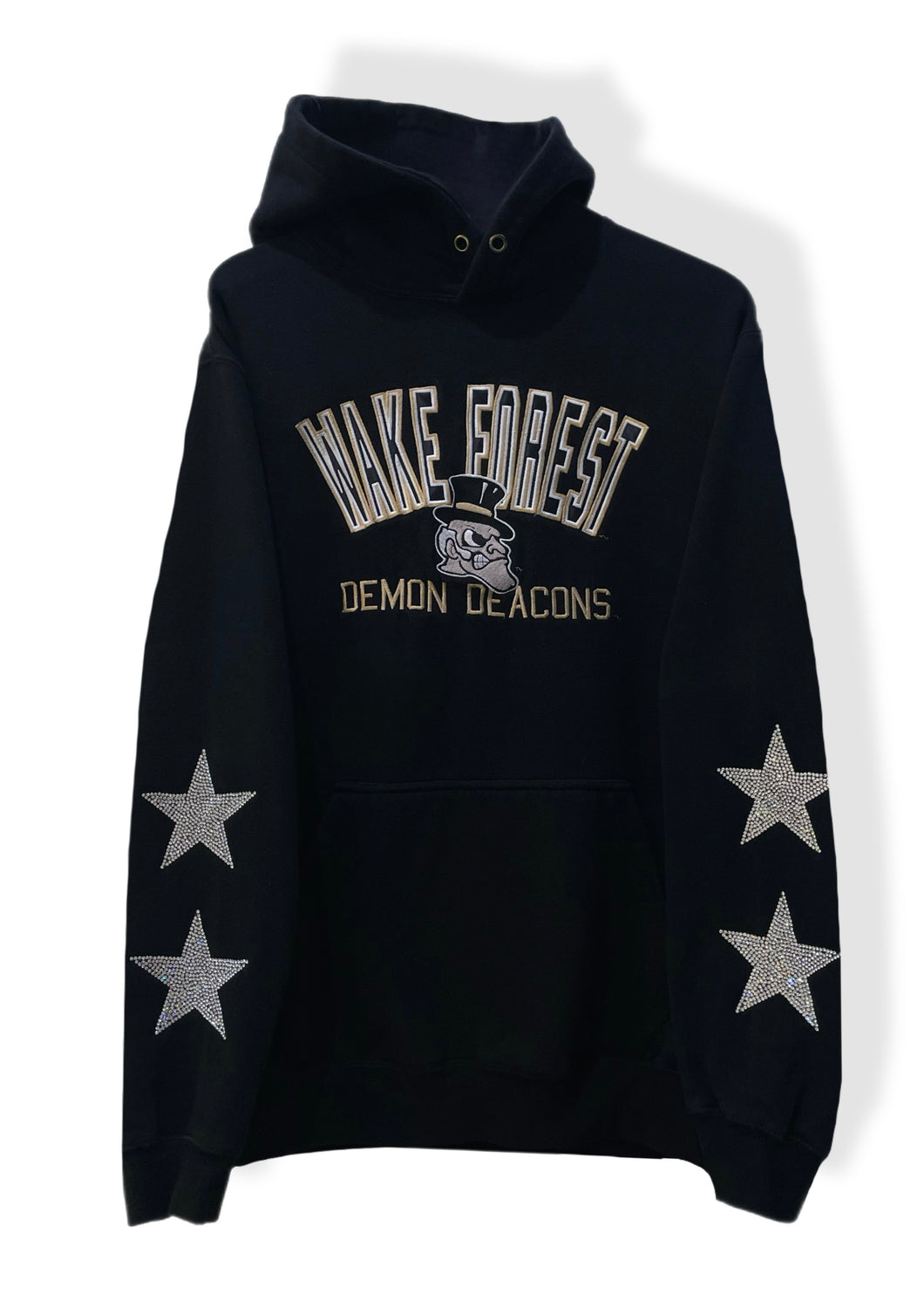 Wake Forest University, One of a KIND Vintage Hoodie with Crystal Star Design