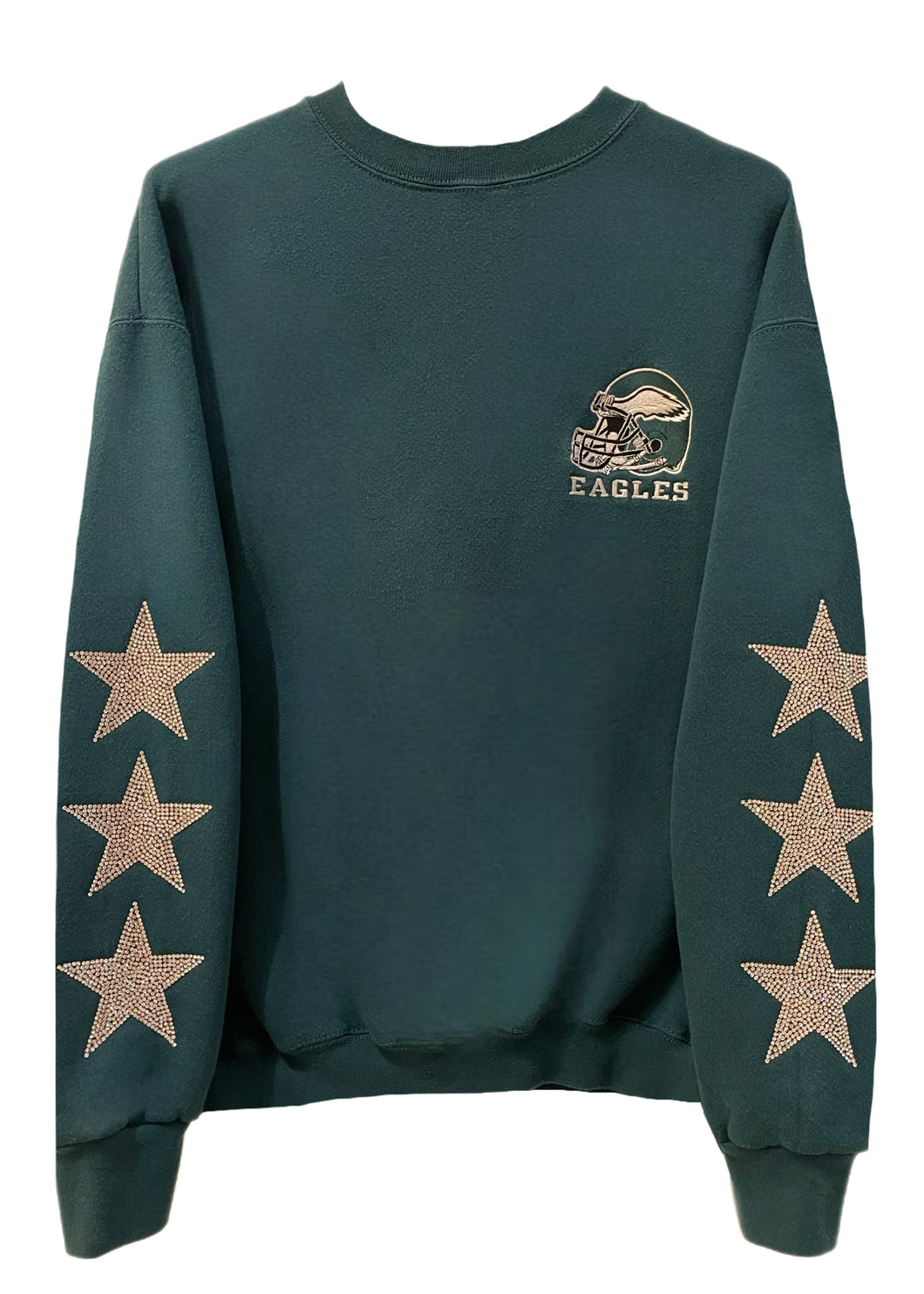 Philadelphia Eagles, Football One of a KIND Vintage Sweatshirt with Three Crystal Star Design