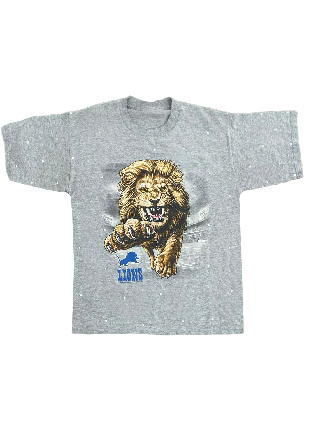 Detroit Lions, Football One of a KIND Vintage T-Shirt with All Over Crystal Design