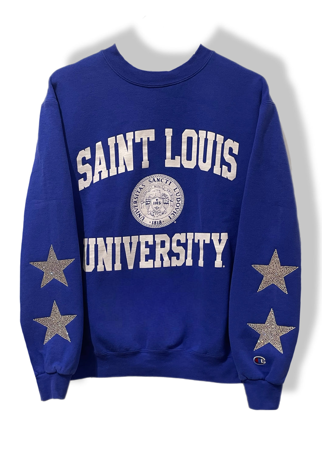 St. Louis Univeristy, One of a KIND Vintage Sweatshirt with Crystal Star Design