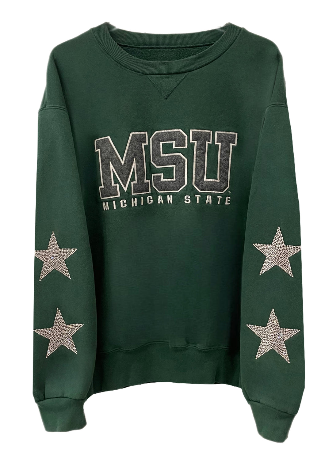 Michigan State University, One of a KIND Vintage Sweatshirt with Crystal Star Design