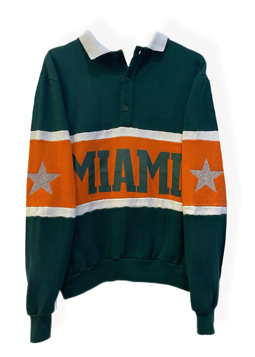 University of Miami, One of a KIND Vintage Miami Hurricanes Sweatshirt with Crystal Star Design