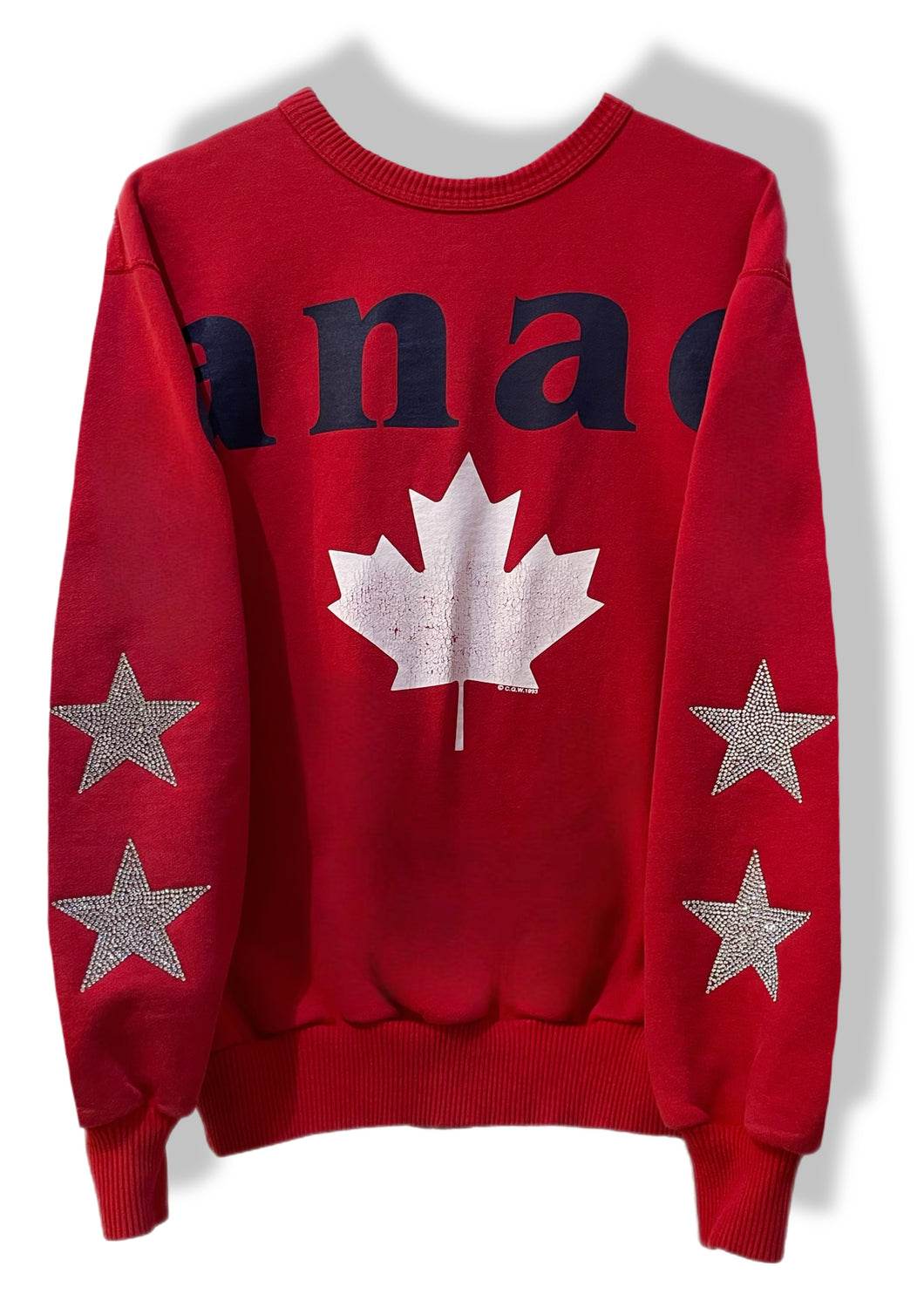 Canada, One of a KIND Vintage Sweatshirt with Crystal Star Design