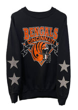 Load image into Gallery viewer, Cincinnati Bengals, Football One of a KIND Sweatshirt with Crystal Star Design, Custom Crystal Number
