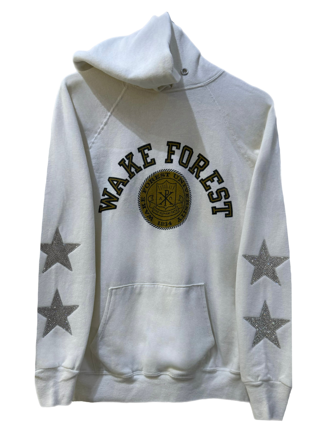 Wake Forest University, One of a KIND Vintage Hoodie with Crystal Star Design