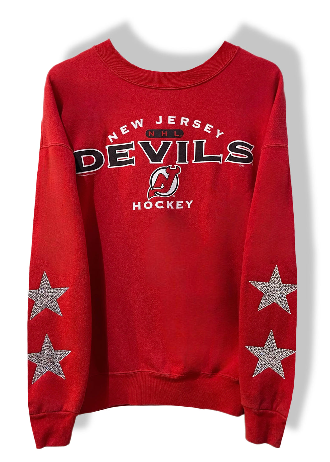 New Jersey Devils, Hockey One of a KIND Vintage Sweatshirt with Crystal Star Design