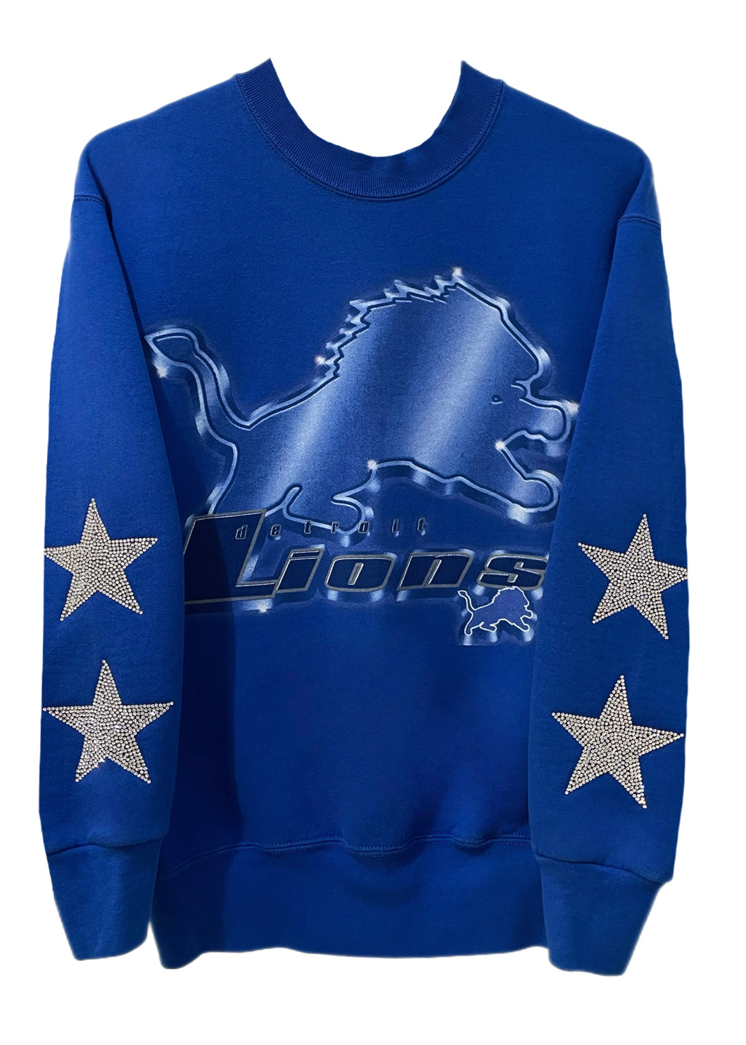 Detroit Lions, Football One of a KIND Vintage Sweatshirt with Crystal Star Design