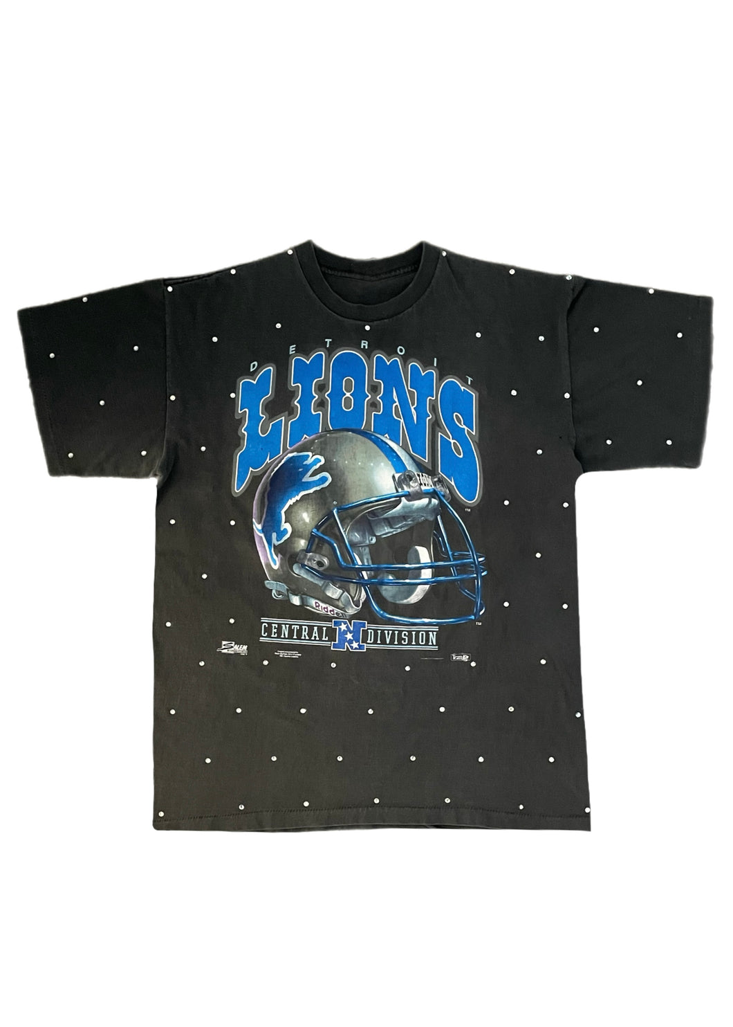 Detroit Lions, Football One of a KIND Vintage T-Shirt with All Over Crystal Design