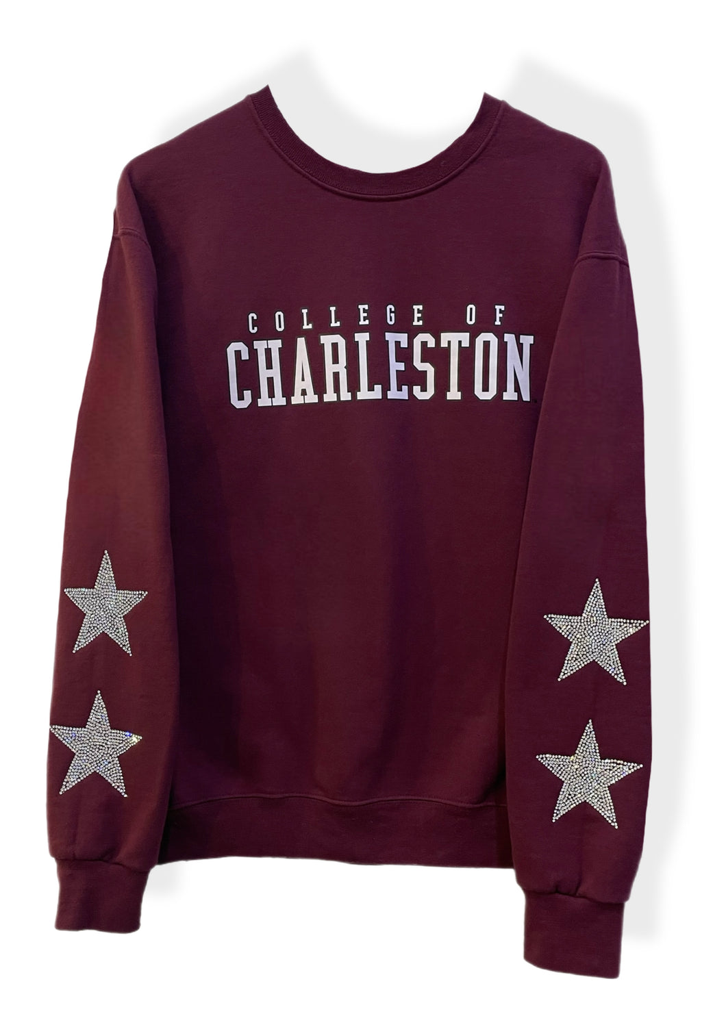 College Of Charleston, One of a KIND Vintage Sweatshirt with Crystal Star Design