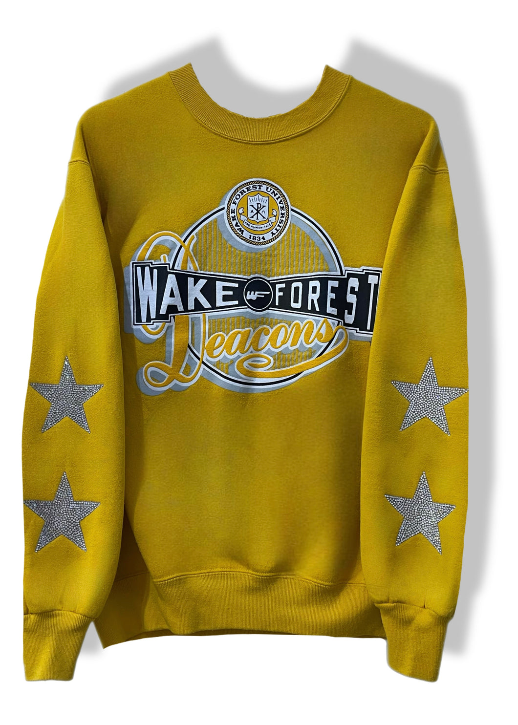 Wake Forest University, One of a KIND Vintage Sweatshirt with Crystal Star Design