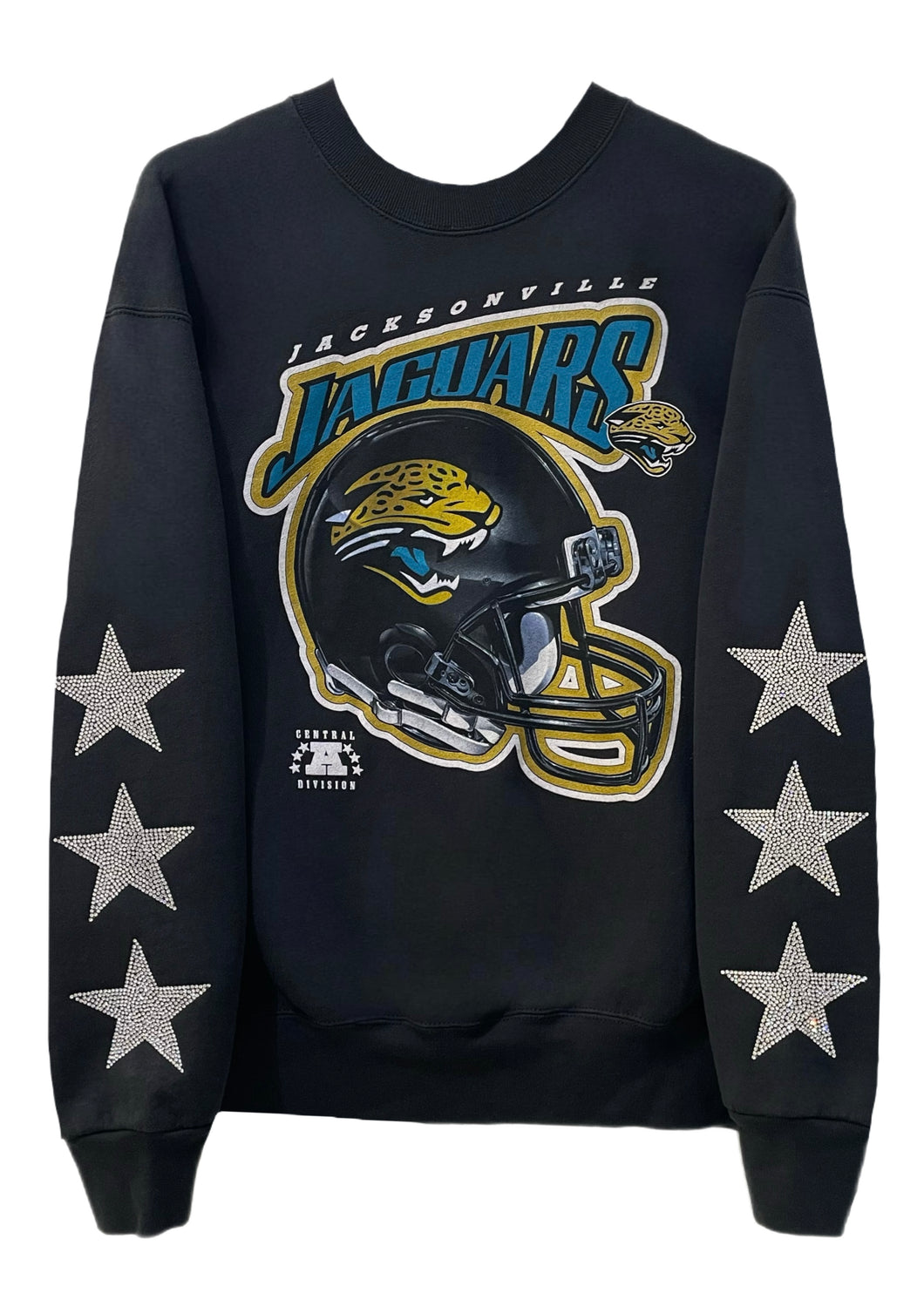 Jacksonville Jaguars, Football One of a KIND Vintage Sweatshirt with Three Crystal Star Design