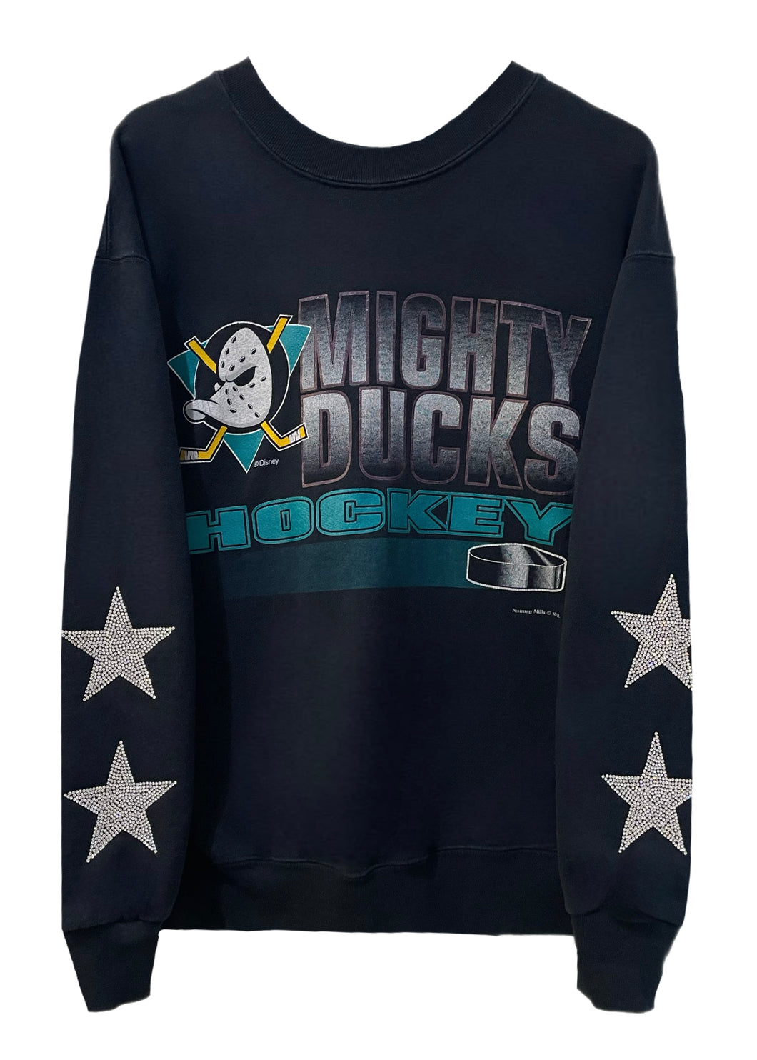 Anaheim Ducks, Hockey One of a KIND Vintage Mighty Ducks Sweatshirt with Crystal Star Design