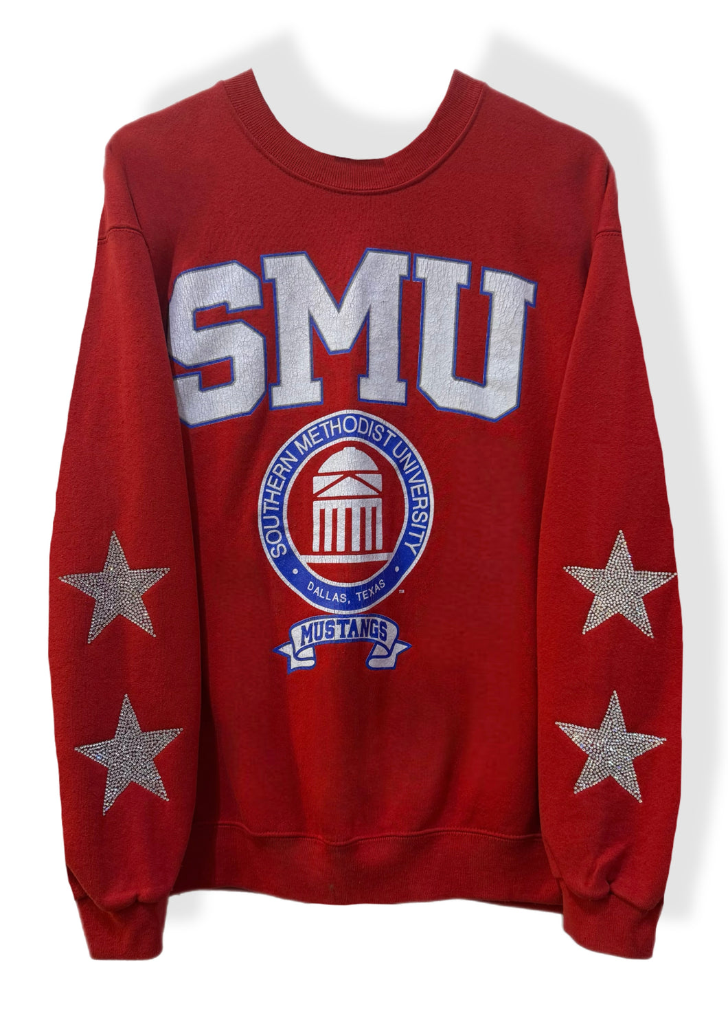 Southern Methodist University, One of a KIND Vintage SMU Sweatshirt with Crystal Star Design