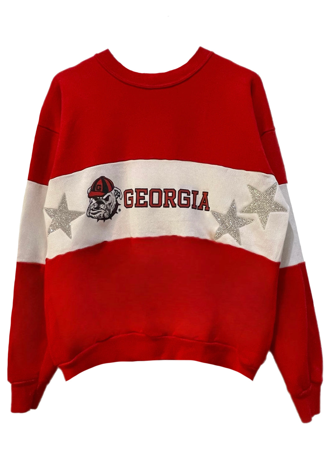 University of Georgia, One of a KIND Vintage Bulldogs Sweatshirt with Crystal Star Design