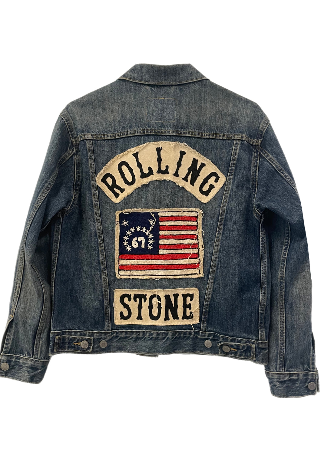 The Rolling Stones, One of a KIND Vintage Denim Jacket with Crystal Star Design