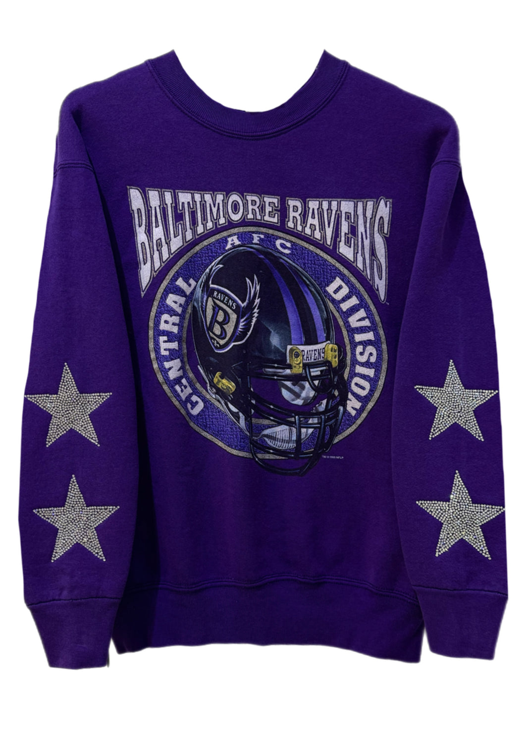 Baltimore Ravens, Football One of a KIND Vintage Sweatshirt with Crystal Star Design