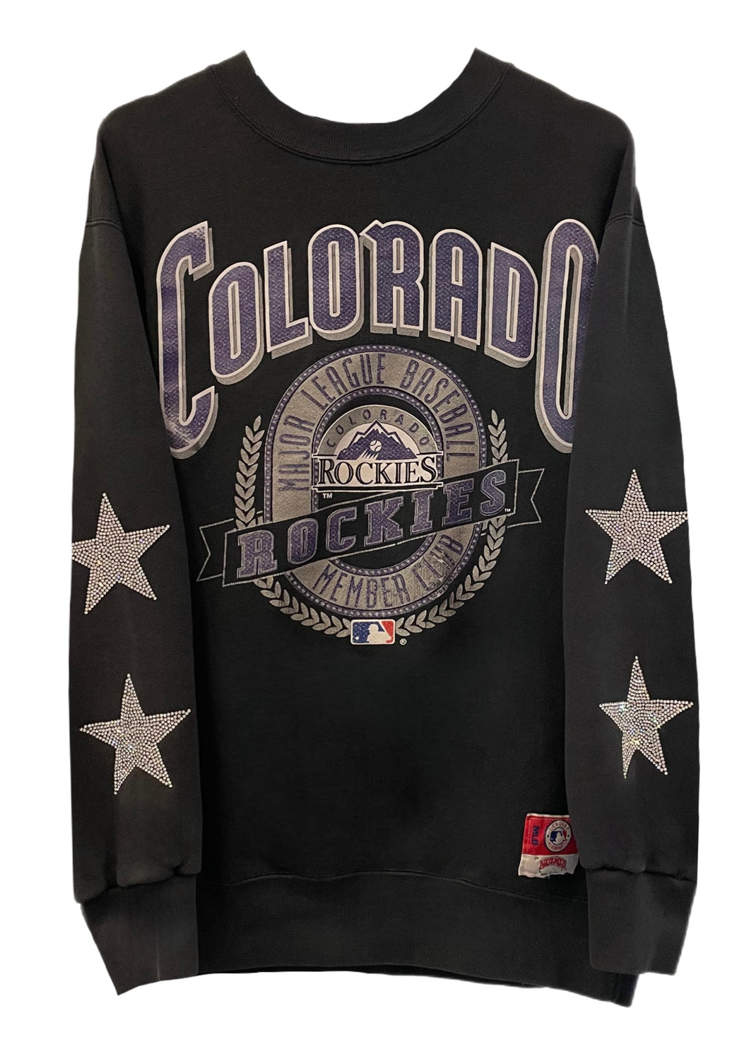 Colorado Rockies, MLB One of a KIND Vintage Sweatshirt with Crystal Star Design