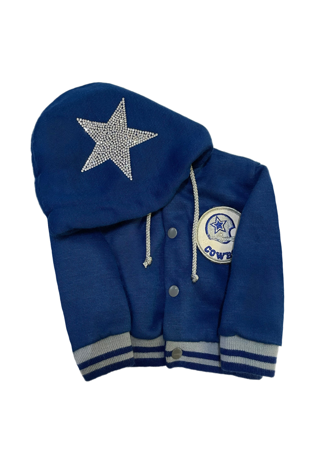 Dallas Cowboys, Football Toddler One of a KIND Vintage Hoodie with Crystal Star Design on Hood