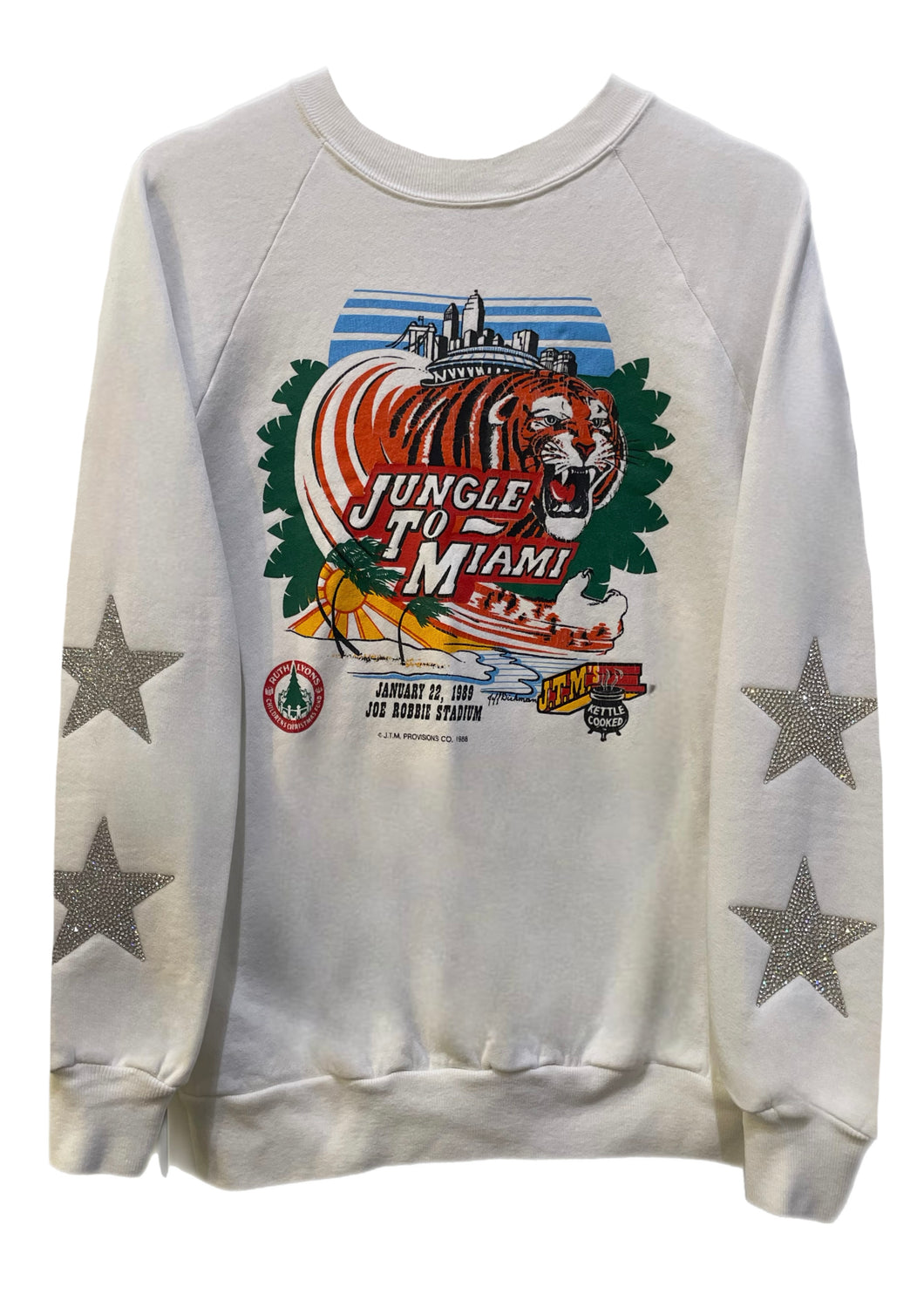 Cincinnati Bengals, Football One of a KIND “Rare Find Jungle To Miami” Sweatshirt with Crystal Star Design