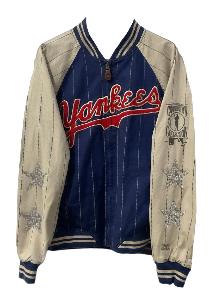 NY Yankees, MLB One of a KIND Vintage Starter Jacket With Crystal Star Design