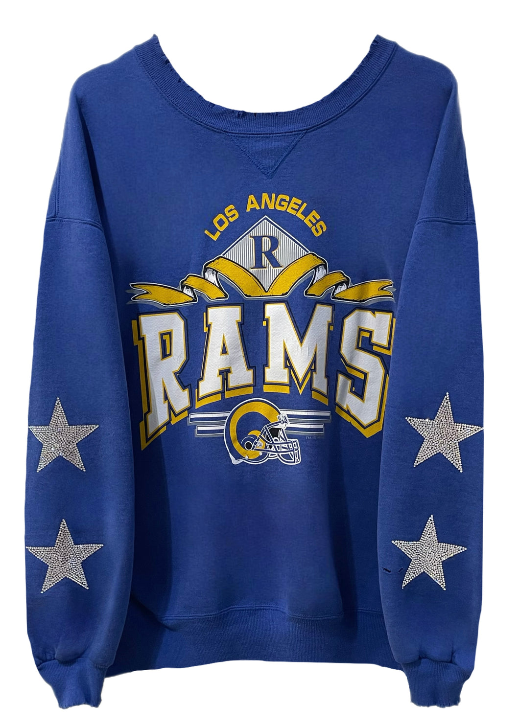 Los Angeles Rams, Football One of a KIND Vintage LA Rams Sweatshirt with Crystal Star Design