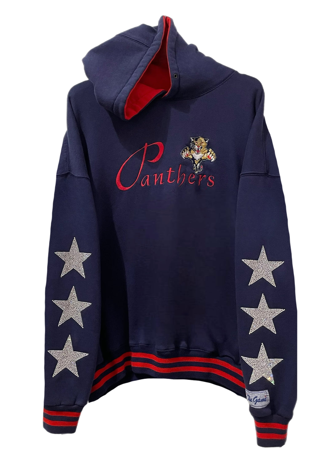 Florida Panthers, Hockey One of a KIND Vintage Hoodie with Three Crystal Star Design