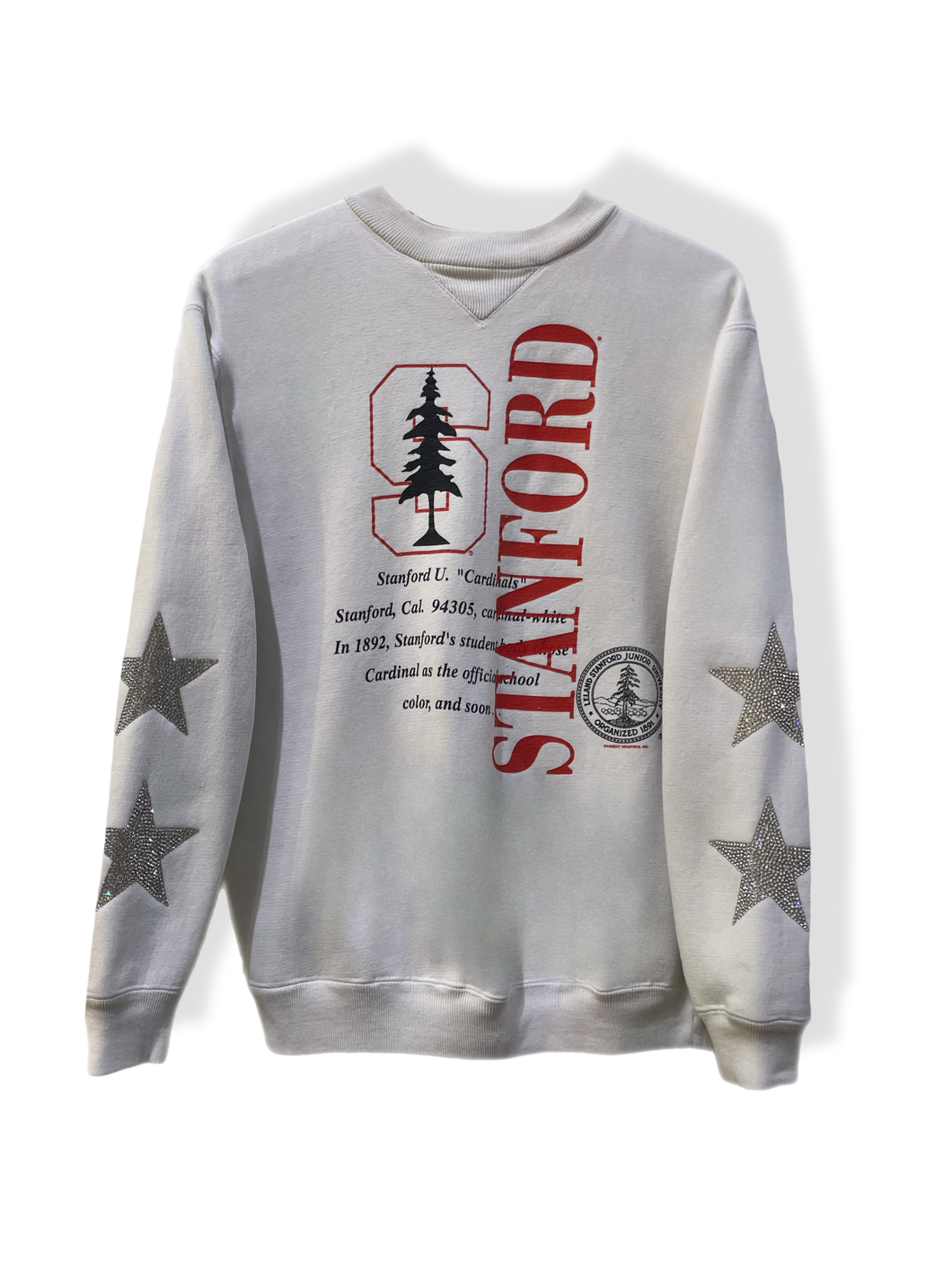 Stanford University, One of a KIND Vintage Sweatshirt with Crystal Star Design