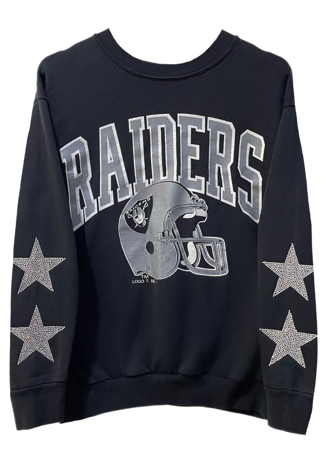 Las Vegas Raiders, Football One of a KIND Vintage Sweatshirt with Crystal Star Design