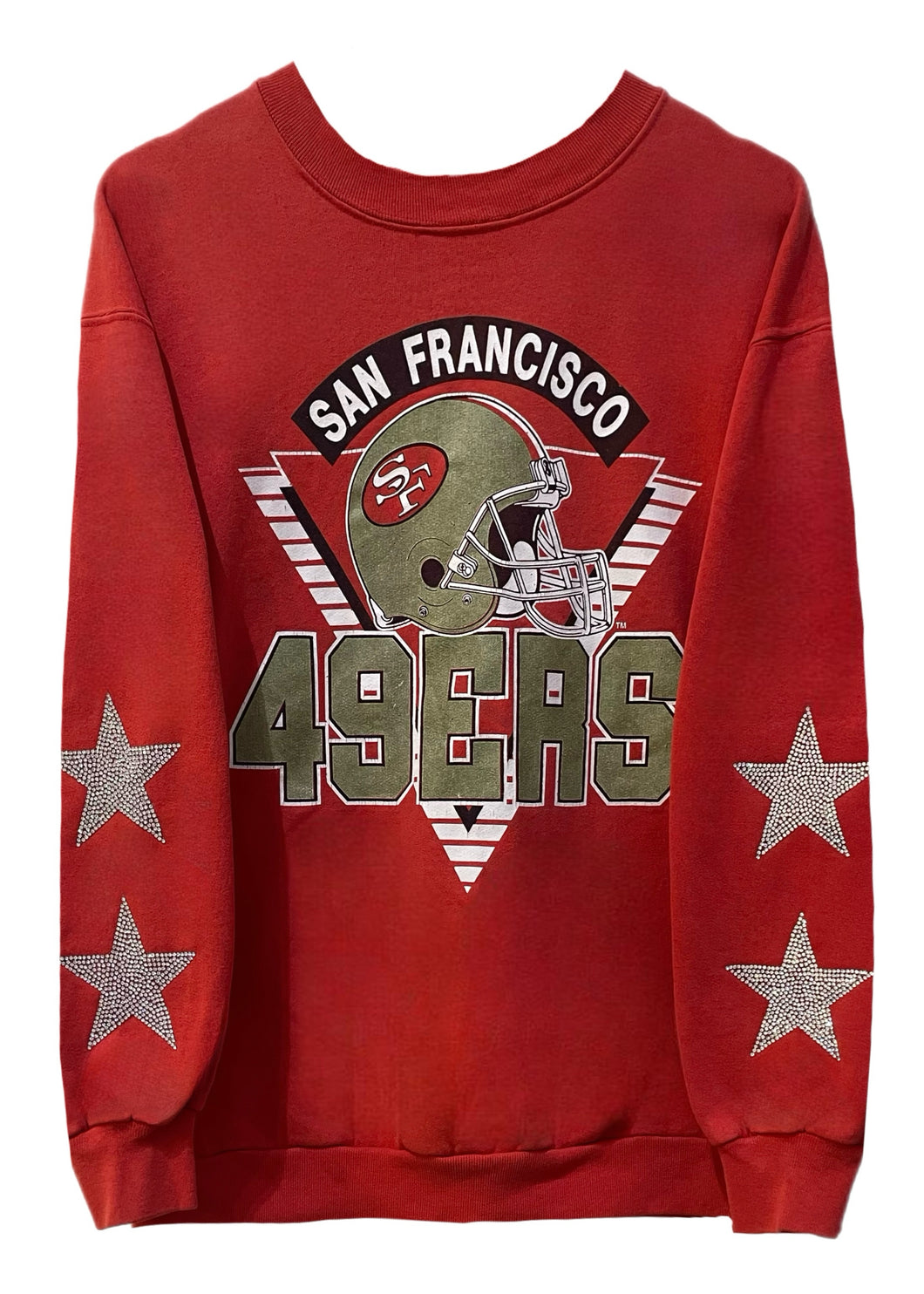 San Francisco 49ers, Football One of a KIND Vintage Sweatshirt with Crystal Star Design