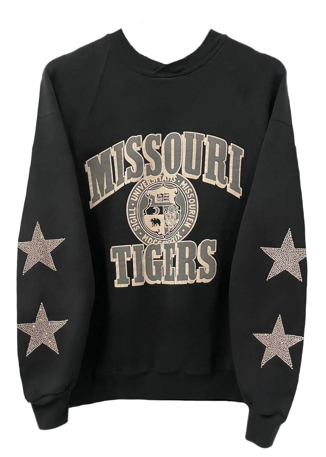 University of Missouri, Tigers One of a KIND Vintage Sweatshirt with Crystal Star Design