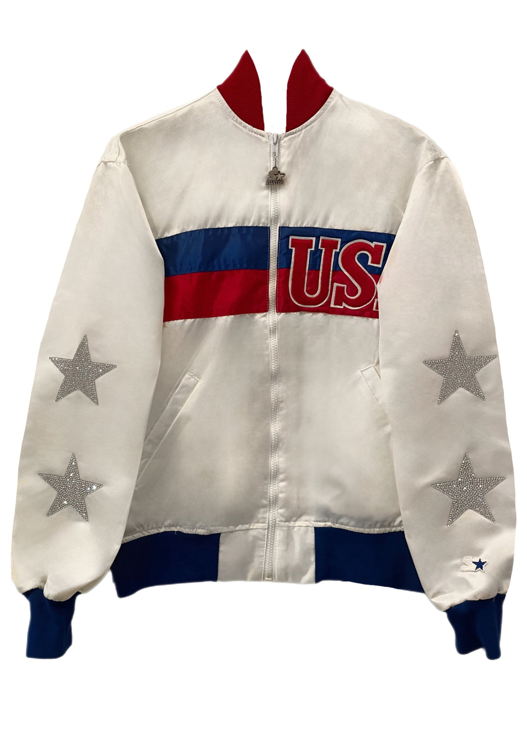 England Patriots, NFL One of a KIND Vintage Bomber Jacket with Crystal –  ShopCrystalRags