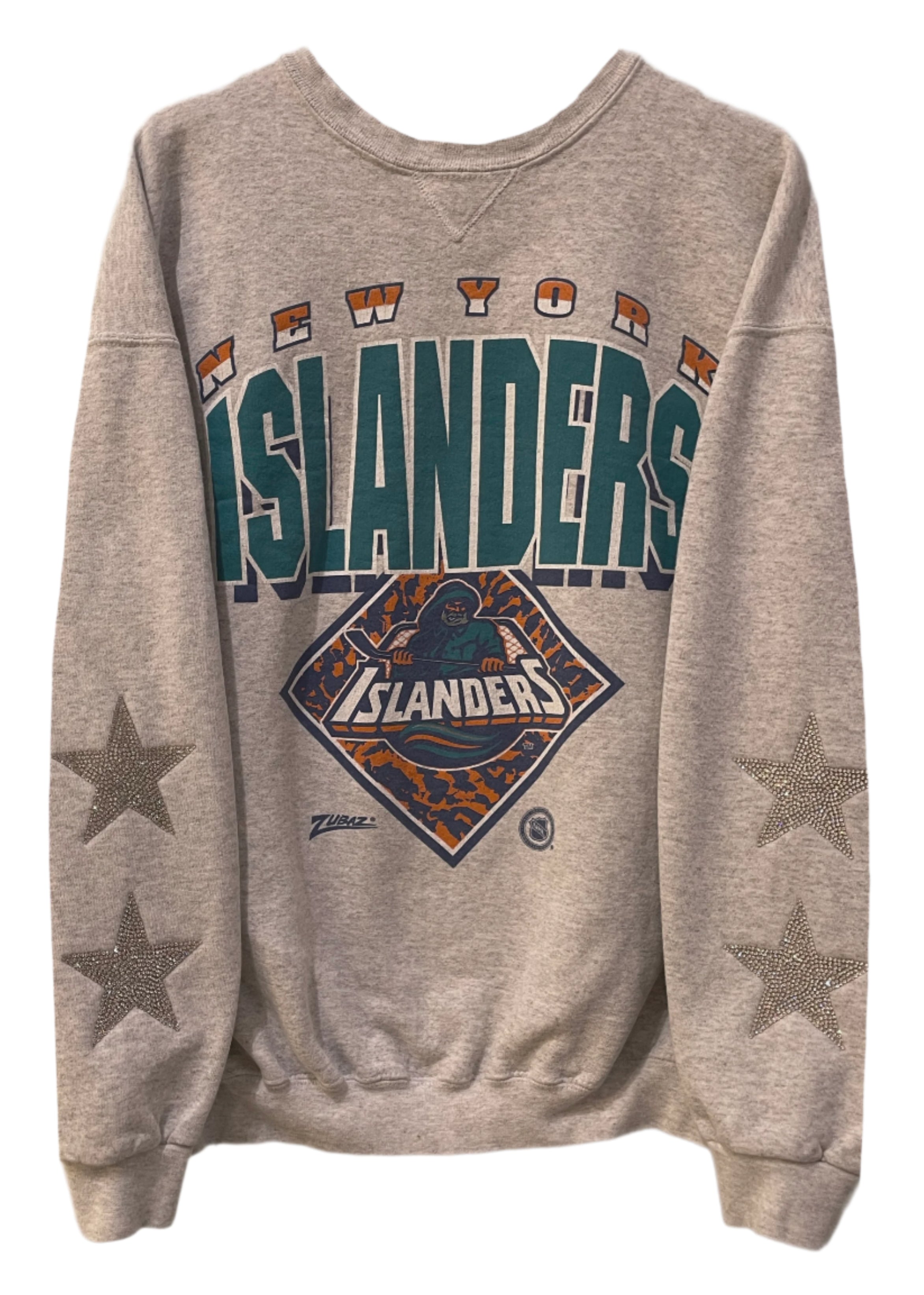 NY Islanders, Hockey NHL One of a KIND Vintage Sweatshirt with Crystal Star Design