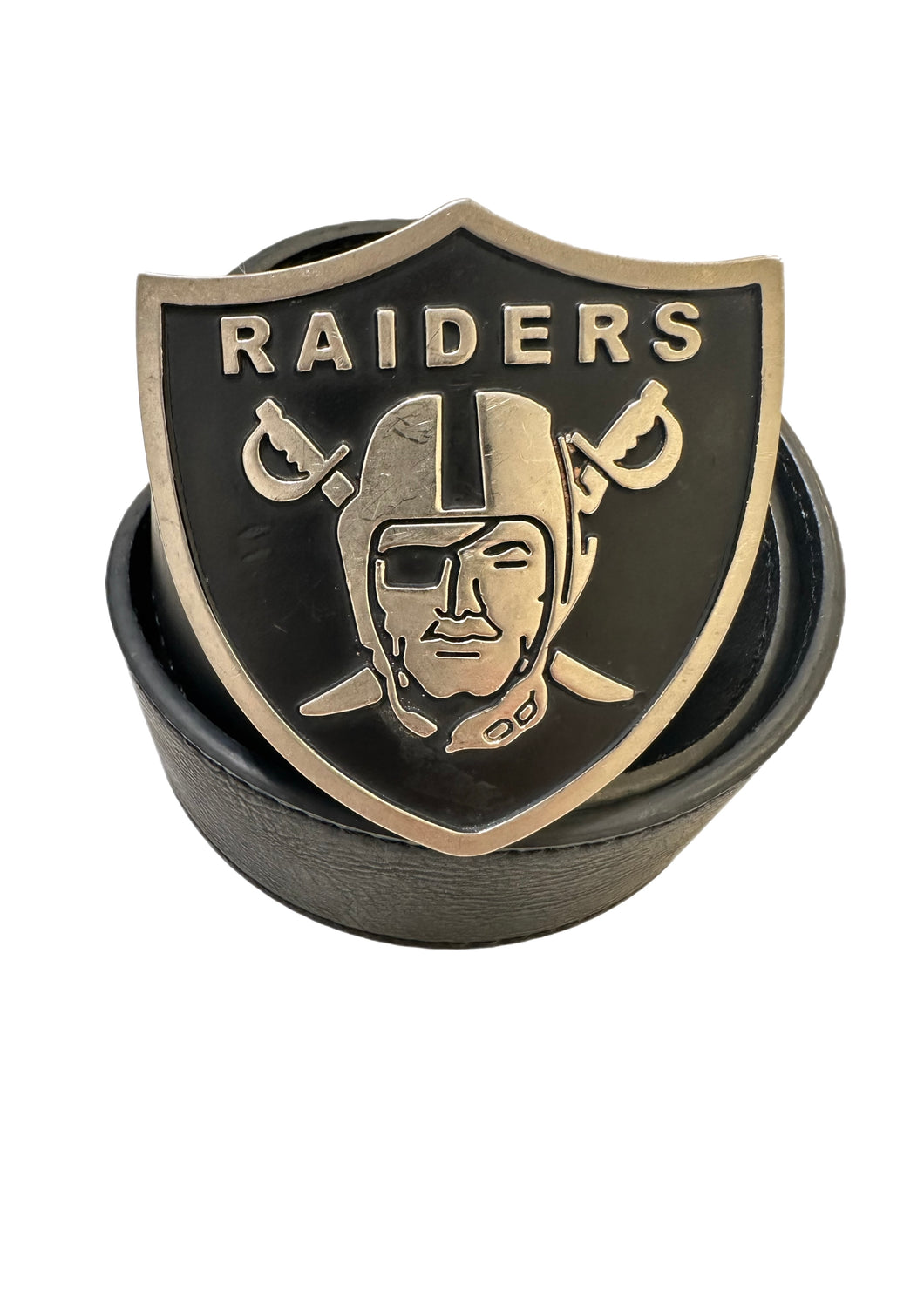 Las Vegas Raiders,  Football  Vintage Belt Buckle with New Soft Leather Strap