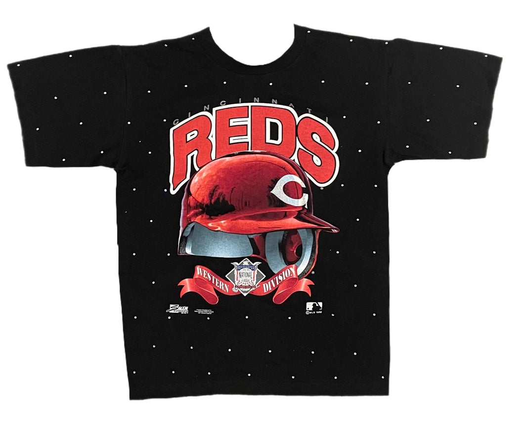 Cincinnati Reds, MLB One of a KIND Vintage Tee with All Over Crystal Design