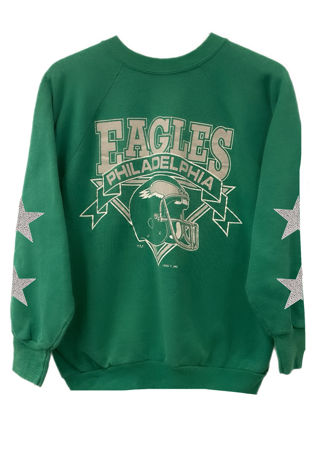 Philadelphia Eagles, NFL One of a KIND Vintage Sweatshirt with Crystal Star Design.