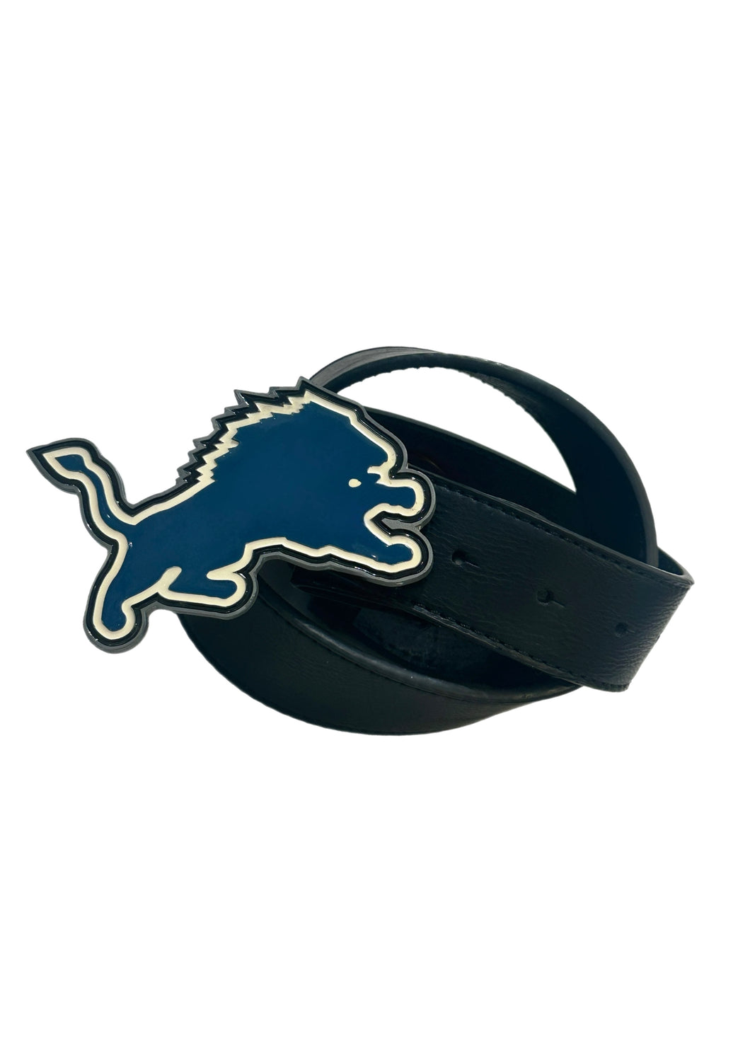 Detroit Lions, Football Vintage Belt Buckle with New Soft Leather Strap