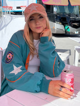 Load image into Gallery viewer, Miami Dolphins, Football “Rare Find” One of a KIND Vintage Jacket with Crystal Star Design
