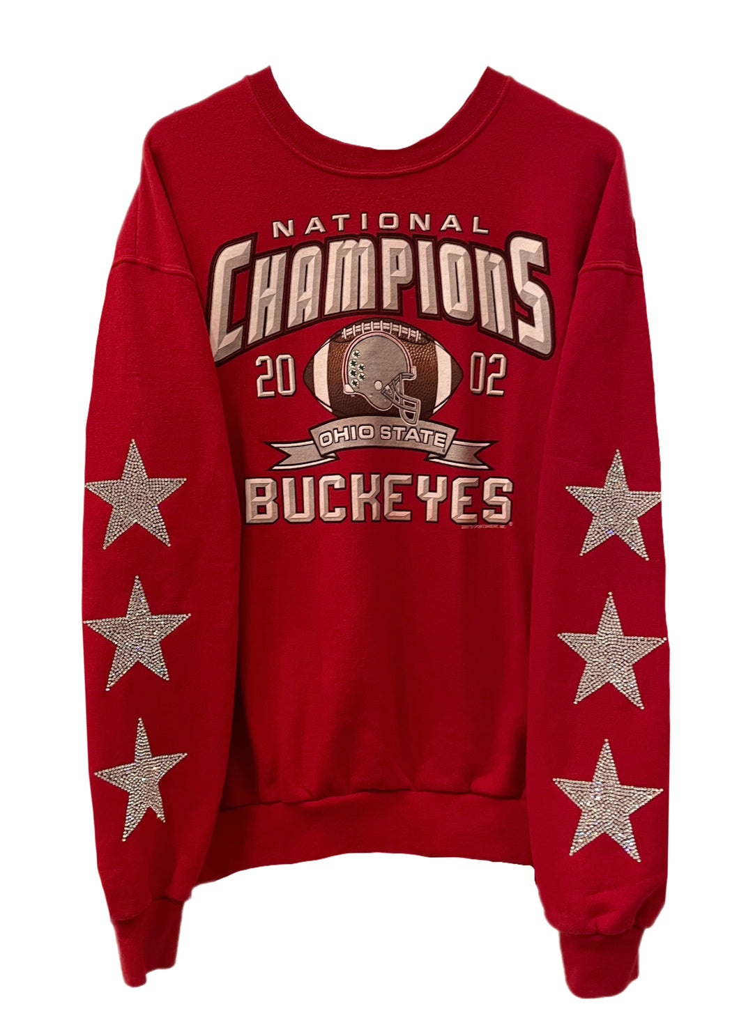 Ohio State University, Buckeyes, One of a KIND Vintage Sweatshirt with Three Crystal Star Design
