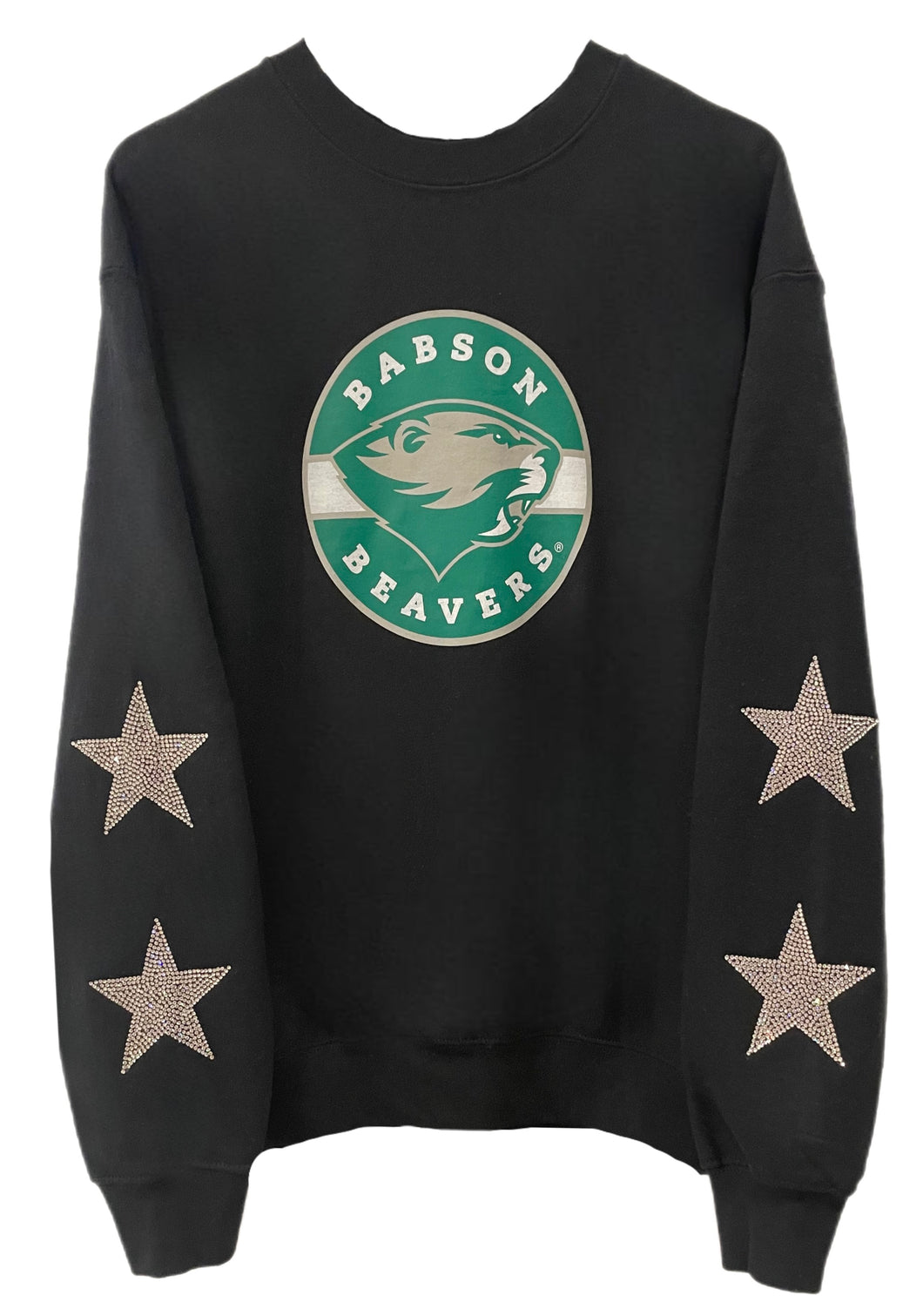 Babson College, One of a KIND Sweatshirt with Crystal Star Design.